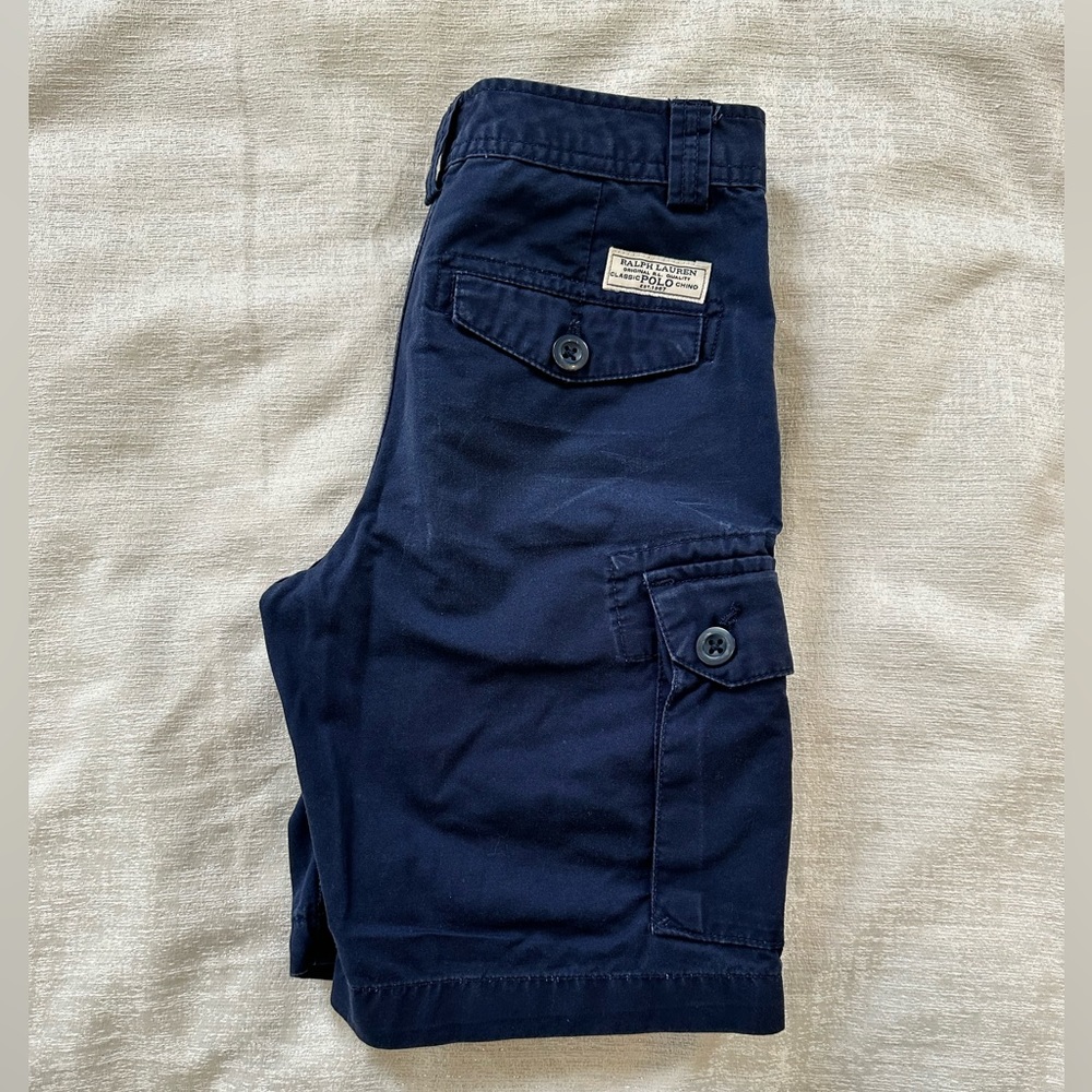 Boys Ralph Lauren Navy Cargo Shorts